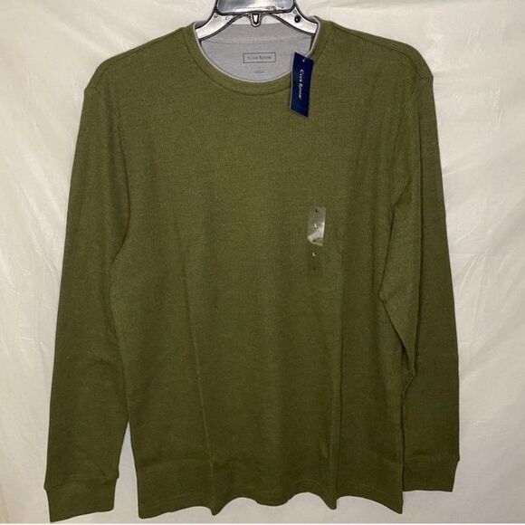 Club Room Thermal Crewneck Shirt Size L - Picture 1 of 4